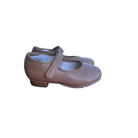 Revolution kids girls12.5C tan dance tap jazz recital shoes Maryjane - Picture 4 of 9